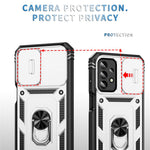 Til Samsung Galaxy A23 4G / 5G (global version) PC+TPU Kickstand Cover Telefonetui med Skydbart Kameralåg