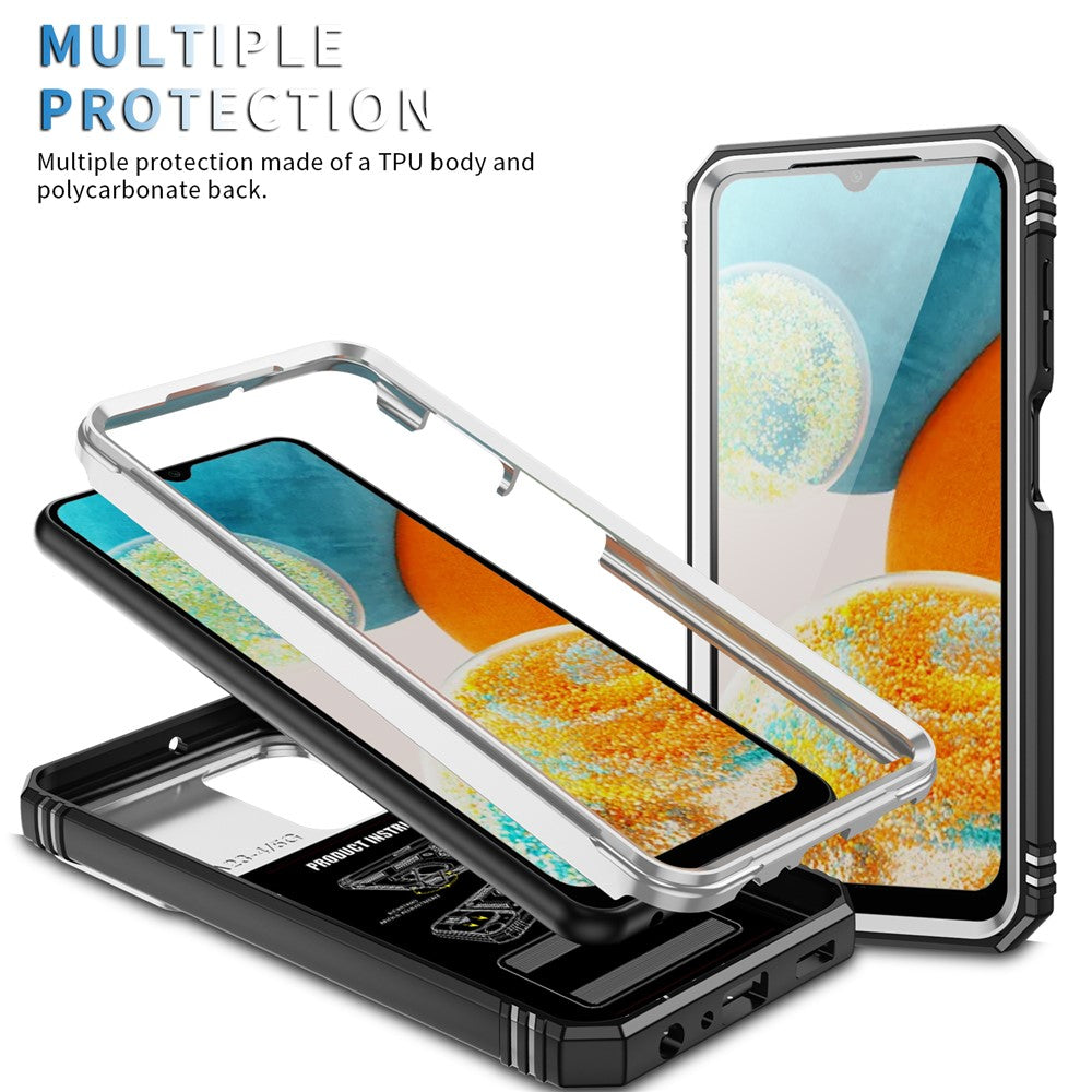 Til Samsung Galaxy A23 4G / 5G (global version) PC+TPU Kickstand Cover Telefonetui med Skydbart Kameralåg