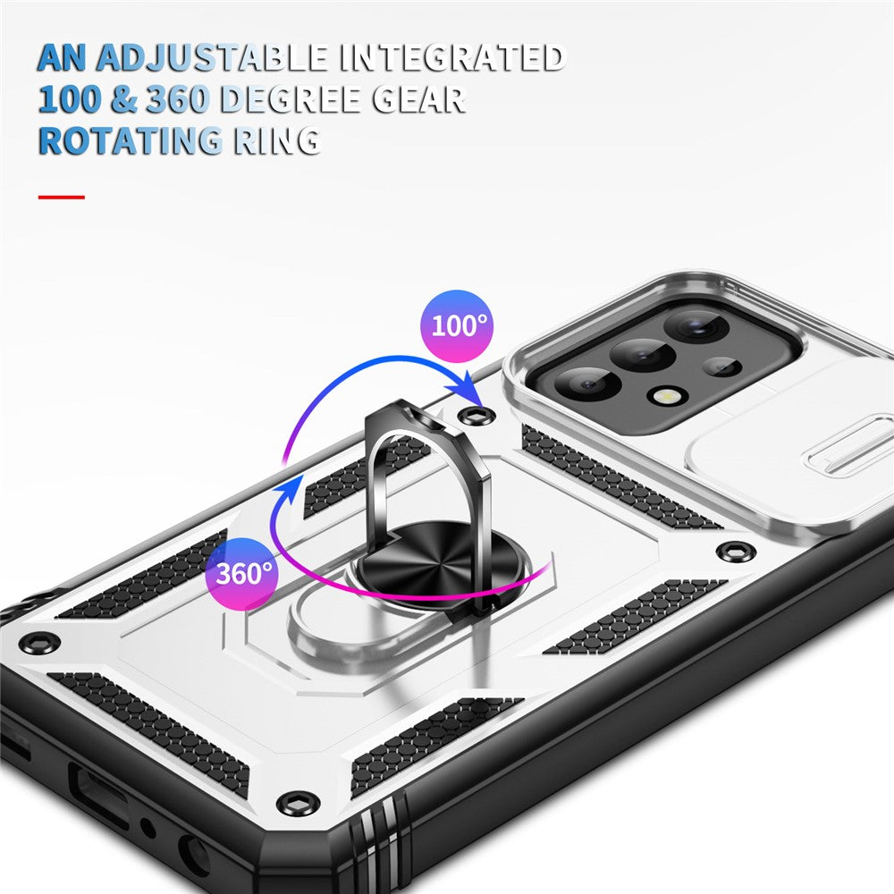Til Samsung Galaxy A23 4G / 5G (global version) PC+TPU Kickstand Cover Telefonetui med Skydbart Kameralåg