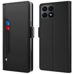 For Honor X8a 4G Anti-Drop Stand Phone Case PU Leather Cover with Card Slot and Mirror