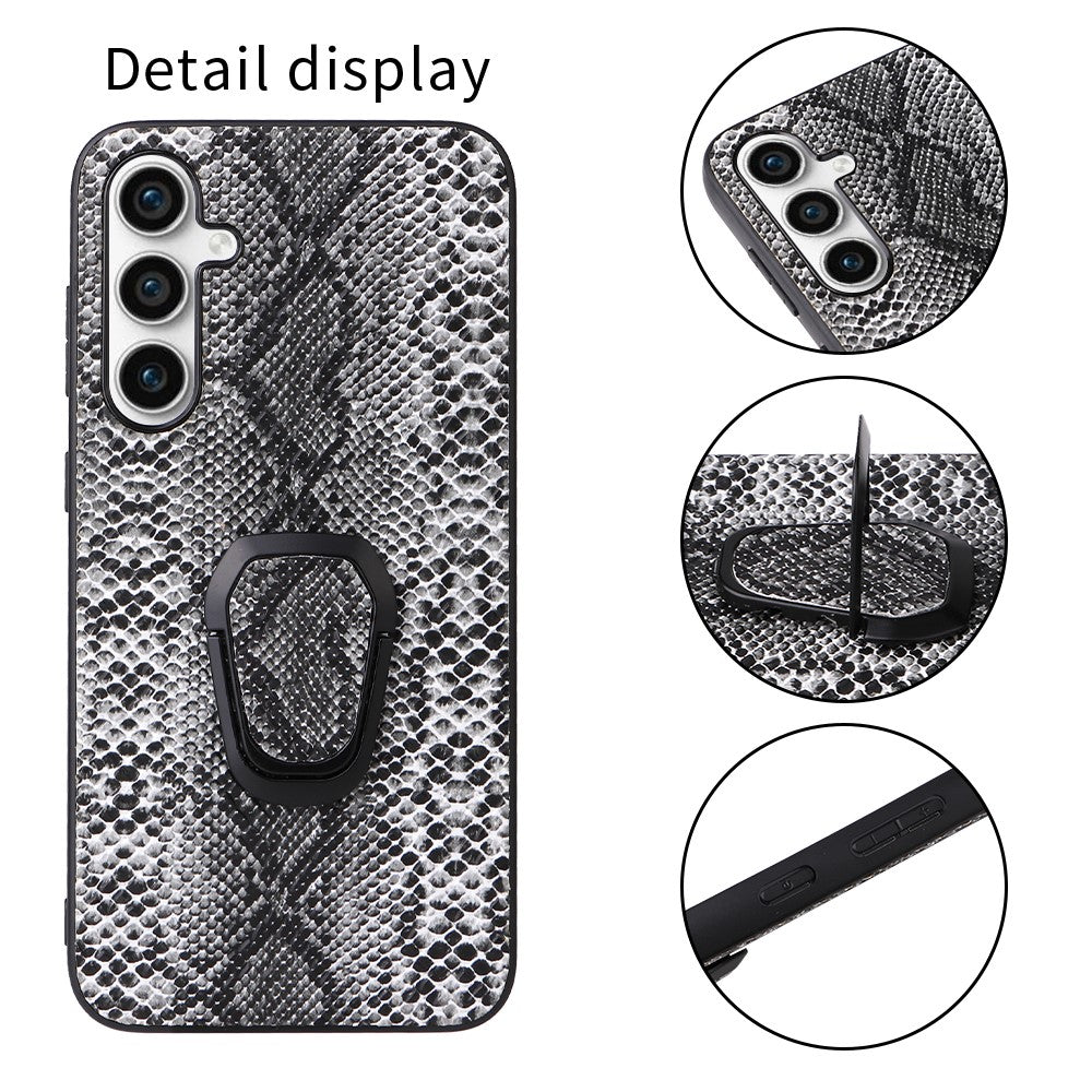 For Samsung Galaxy S23 FE PU Leather+TPU+PC Phone Cover Kickstand Cell Phone Back Case