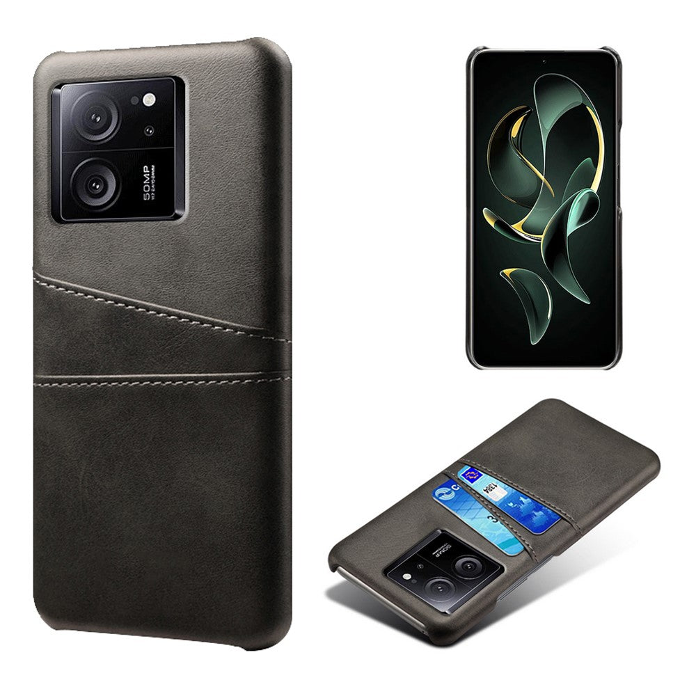For Xiaomi Redmi K60 Ultra / 13T / 13T Pro Smartphone Cover Dual Card Slots PU Leather Coated PC Protective Case