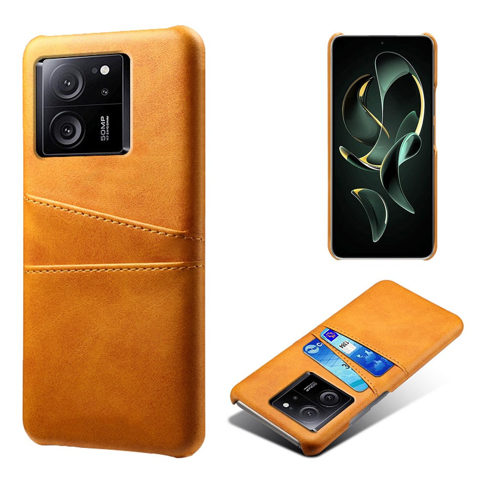 For Xiaomi Redmi K60 Ultra / 13T / 13T Pro Smartphone Cover Dual Card Slots PU Leather Coated PC Protective Case