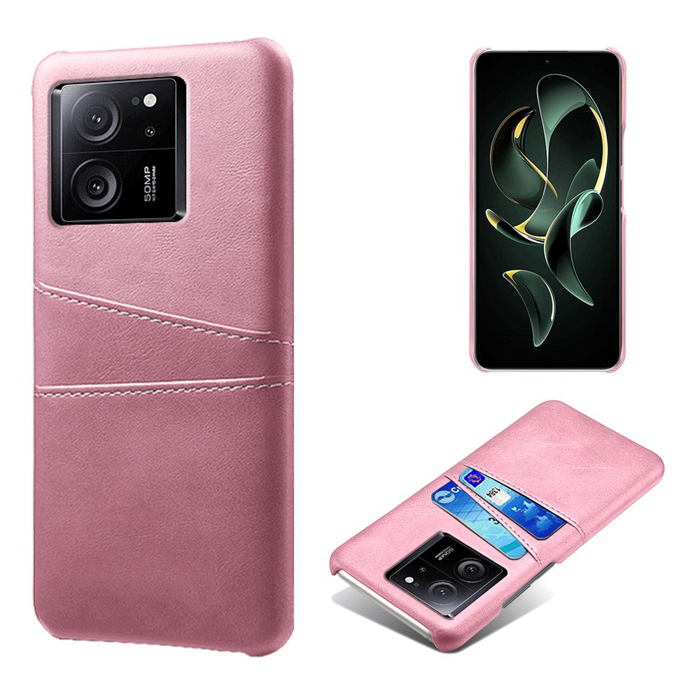 For Xiaomi Redmi K60 Ultra / 13T / 13T Pro Smartphone Cover Dual Card Slots PU Leather Coated PC Protective Case