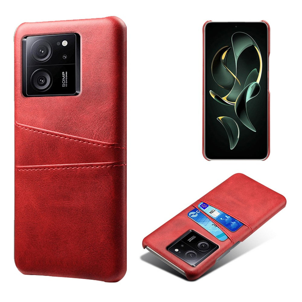 For Xiaomi Redmi K60 Ultra / 13T / 13T Pro Smartphone Cover Dual Card Slots PU Leather Coated PC Protective Case