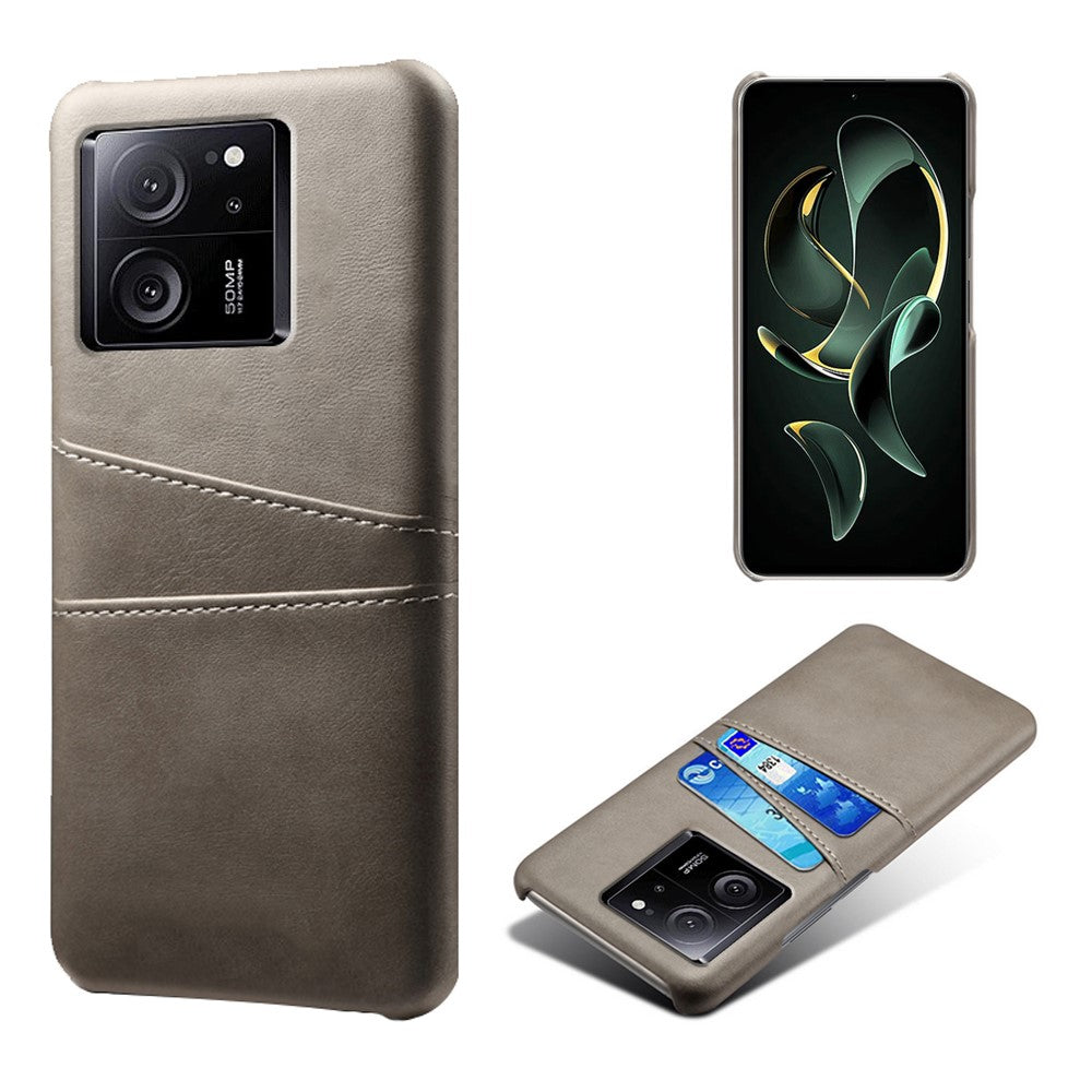For Xiaomi Redmi K60 Ultra / 13T / 13T Pro Smartphone Cover Dual Card Slots PU Leather Coated PC Protective Case