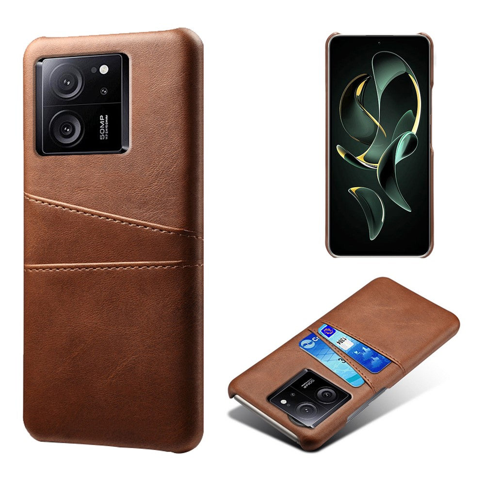 For Xiaomi Redmi K60 Ultra / 13T / 13T Pro Smartphone Cover Dual Card Slots PU Leather Coated PC Protective Case