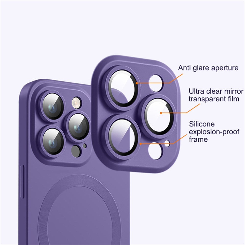 Magnetic Case for iPhone 13 Pro Compatible with MagSafe Liquid Silicone Phone Cover with Camera Lens Protector
