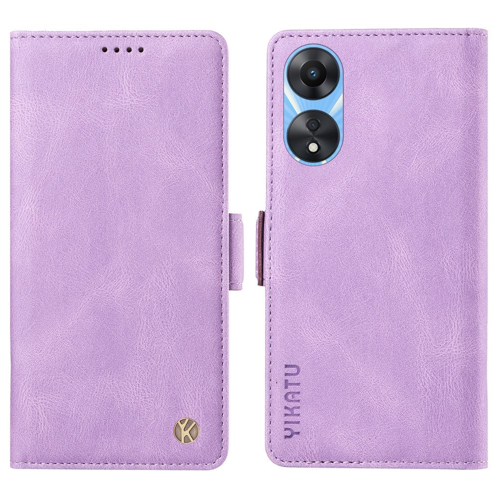 YIKATU YK-005 PU Leather Folio Cover for Oppo A58 5G / A78 5G , Skin-touch Wallet Stand Phone Case