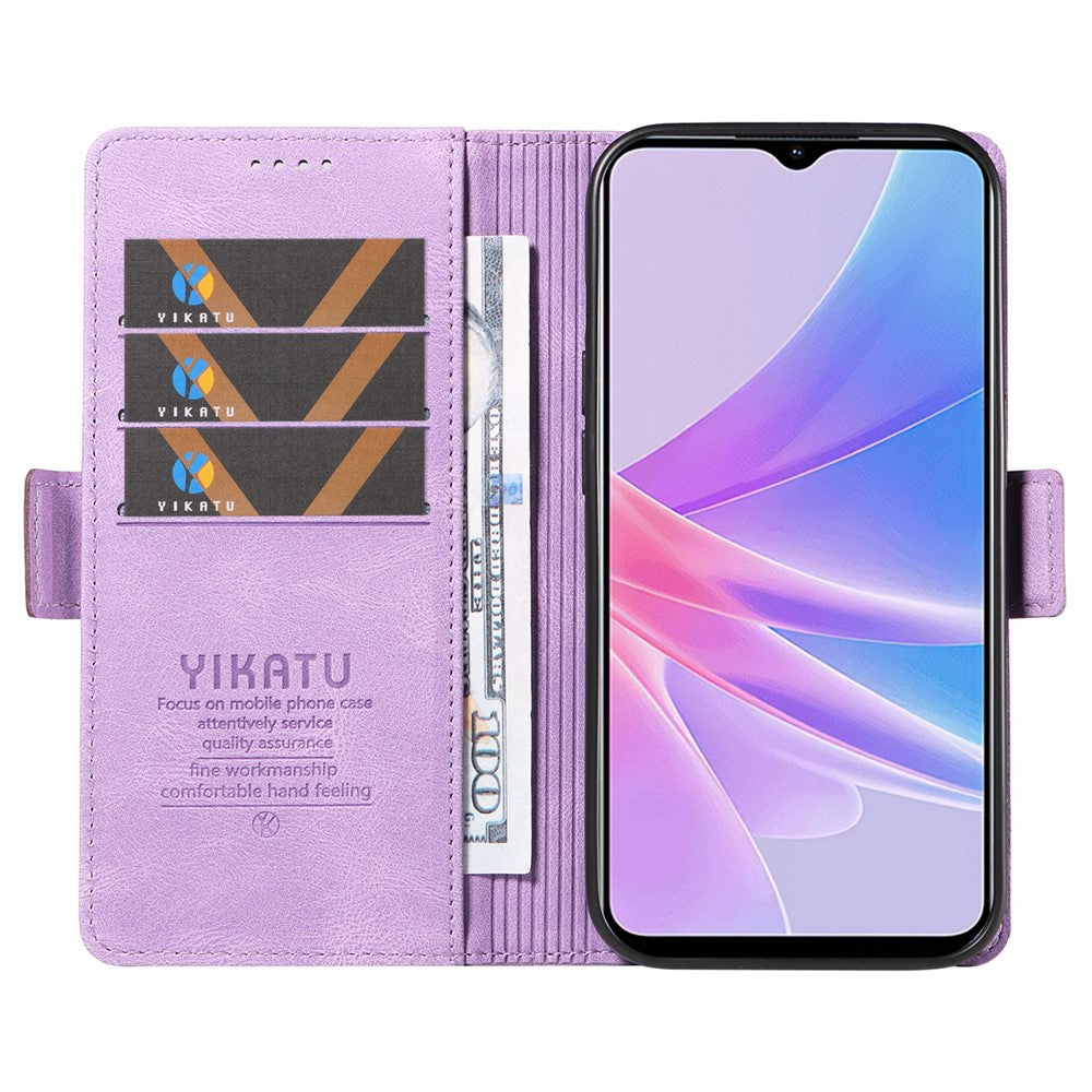 YIKATU YK-005 PU Leather Folio Cover for Oppo A58 5G / A78 5G , Skin-touch Wallet Stand Phone Case
