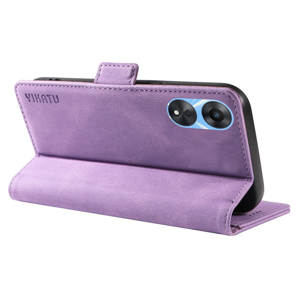 YIKATU YK-005 PU Leather Folio Cover for Oppo A58 5G / A78 5G , Skin-touch Wallet Stand Phone Case
