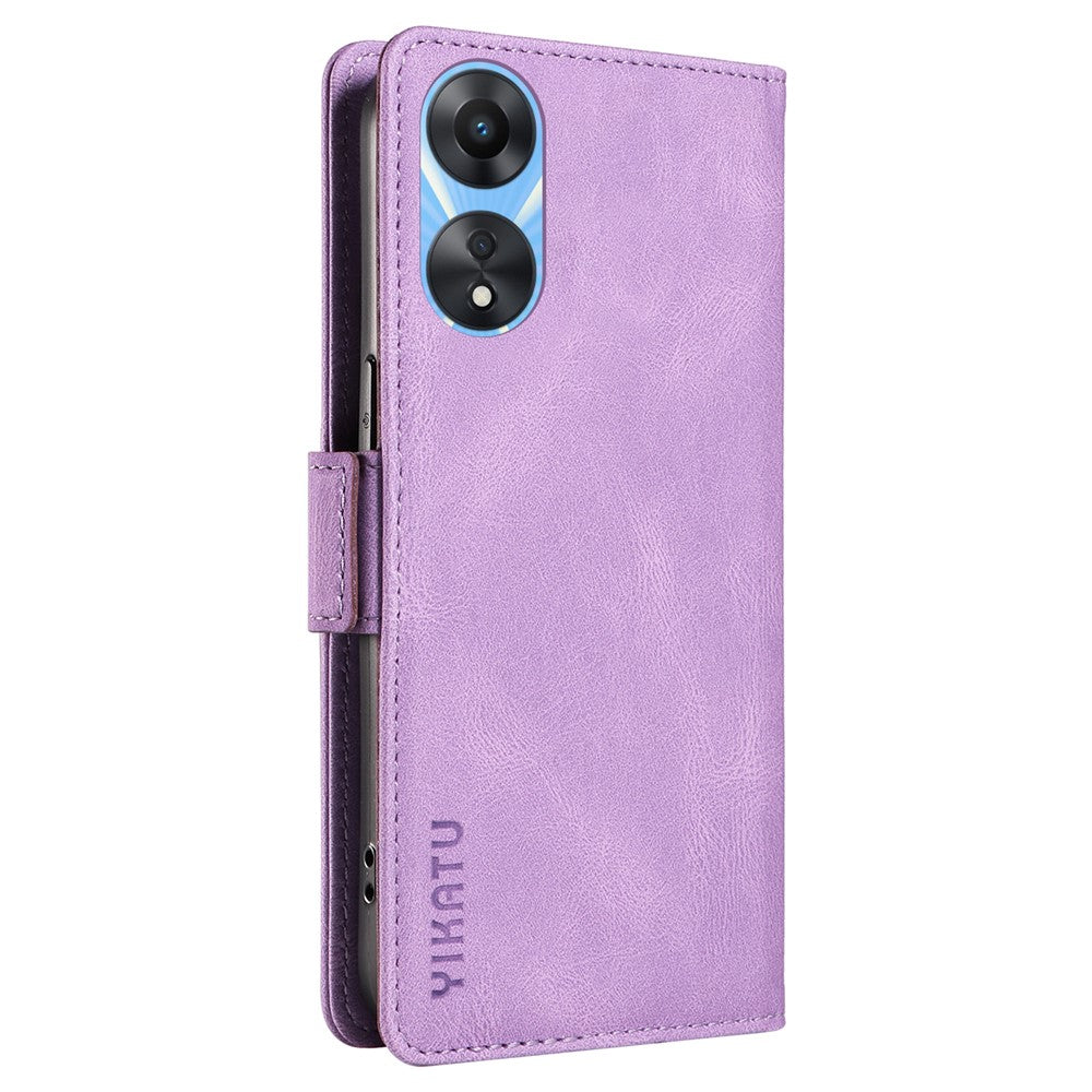 YIKATU YK-005 PU Leather Folio Cover for Oppo A58 5G / A78 5G , Skin-touch Wallet Stand Phone Case