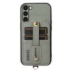 ABEEL Style 02 kortholder cover til Samsung Galaxy S23+ med RFID-blokering og kulfibertekstur PU+TPU Kickstand Cover