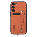 ABEEL Style 01 RFID Blocking Card Slot Phone Cover for Samsung Galaxy S23+ Horizontal Kickstand Carbon Fiber Texture PU+TPU Case