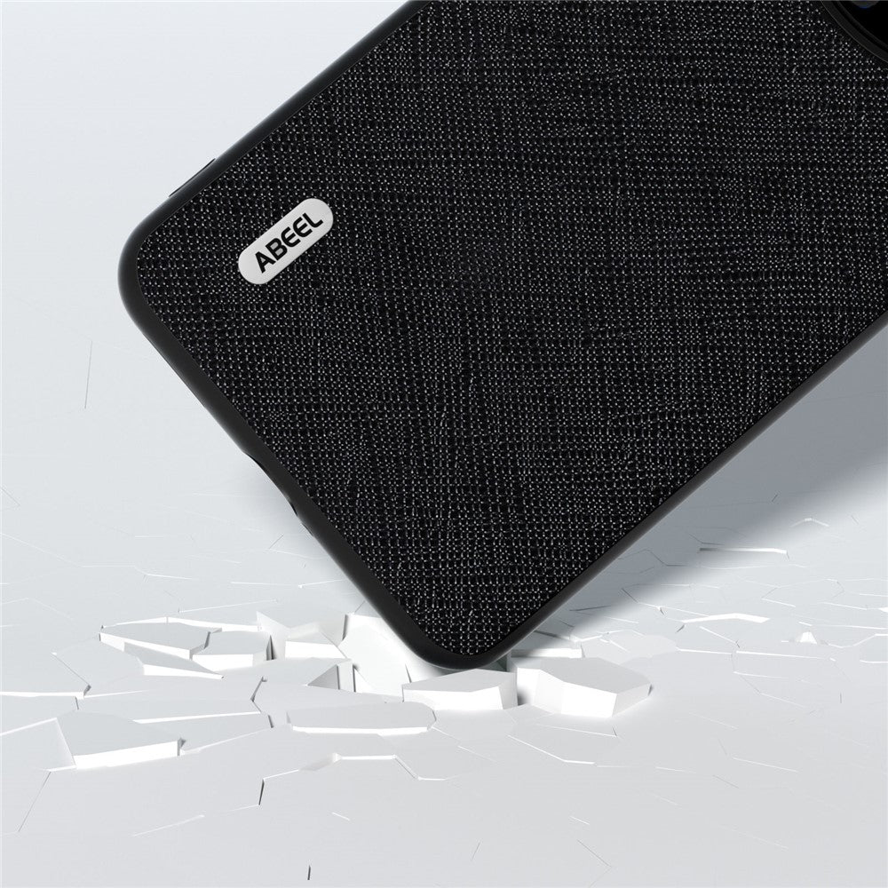ABEEL For Huawei Mate 60 Pro Cowhide Leather Coating Phone Case Cross Texture TPU+PC Cover