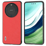 ABEEL For Huawei Mate 60 Pro Cowhide Leather Coating Phone Case Cross Texture TPU+PC Cover