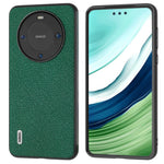 ABEEL For Huawei Mate 60 Pro Cowhide Leather Coating Phone Case Cross Texture TPU+PC Cover