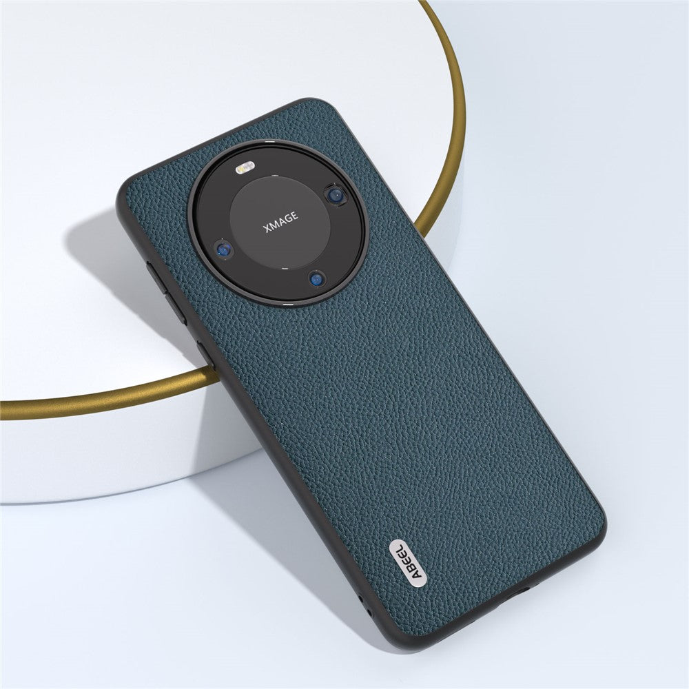 ABEEL For Huawei Mate 60 Pro Delicate Litchi Texture Phone Case Cowhide Leather+PC+TPU Cover