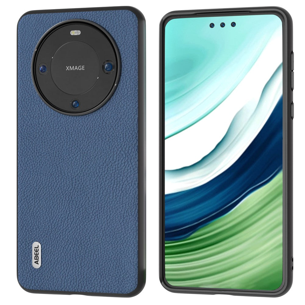 ABEEL For Huawei Mate 60 Pro Delicate Litchi Texture Phone Case Cowhide Leather+PC+TPU Cover