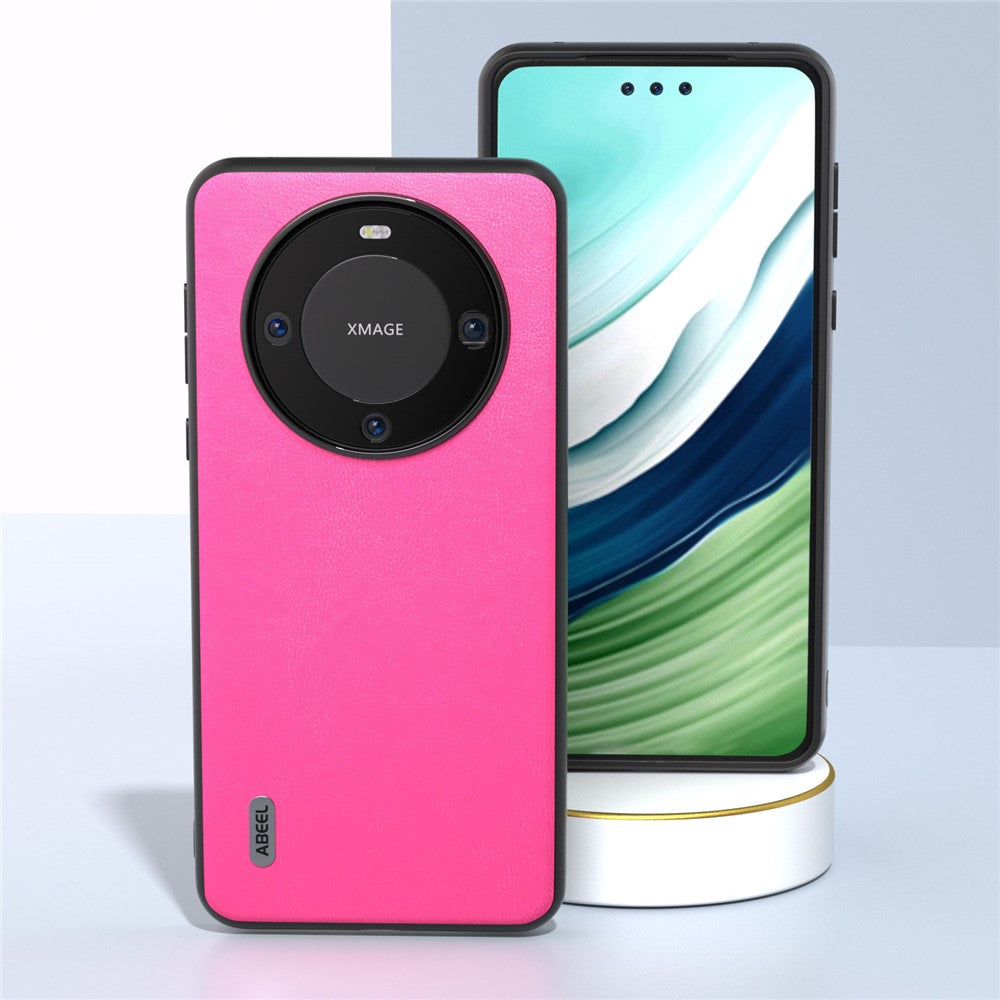 ABEEL För Huawei Mate 60 Pro Texturerat mobilskal PU Läderbelagt TPU Reptåligt mobilskal