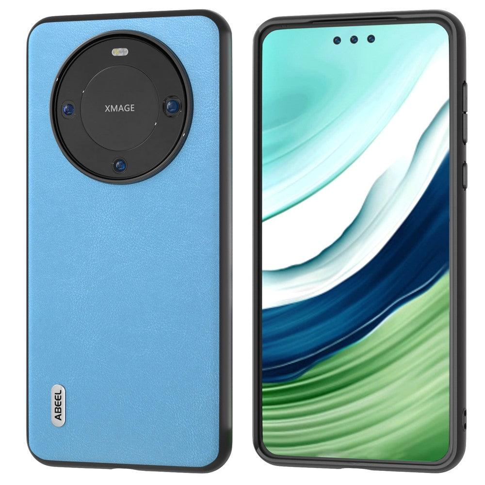 ABEEL För Huawei Mate 60 Pro Texturerat mobilskal PU Läderbelagt TPU Reptåligt mobilskal
