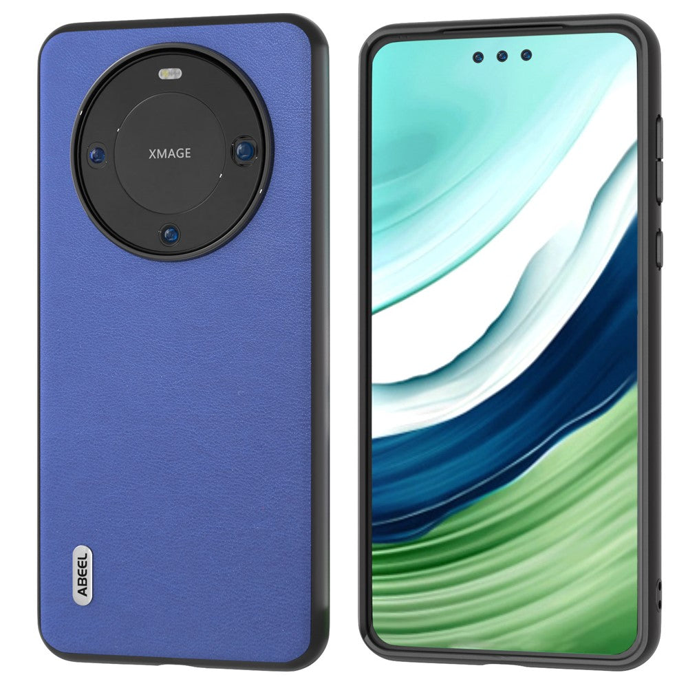 ABEEL För Huawei Mate 60 Pro Texturerat mobilskal PU Läderbelagt TPU Reptåligt mobilskal
