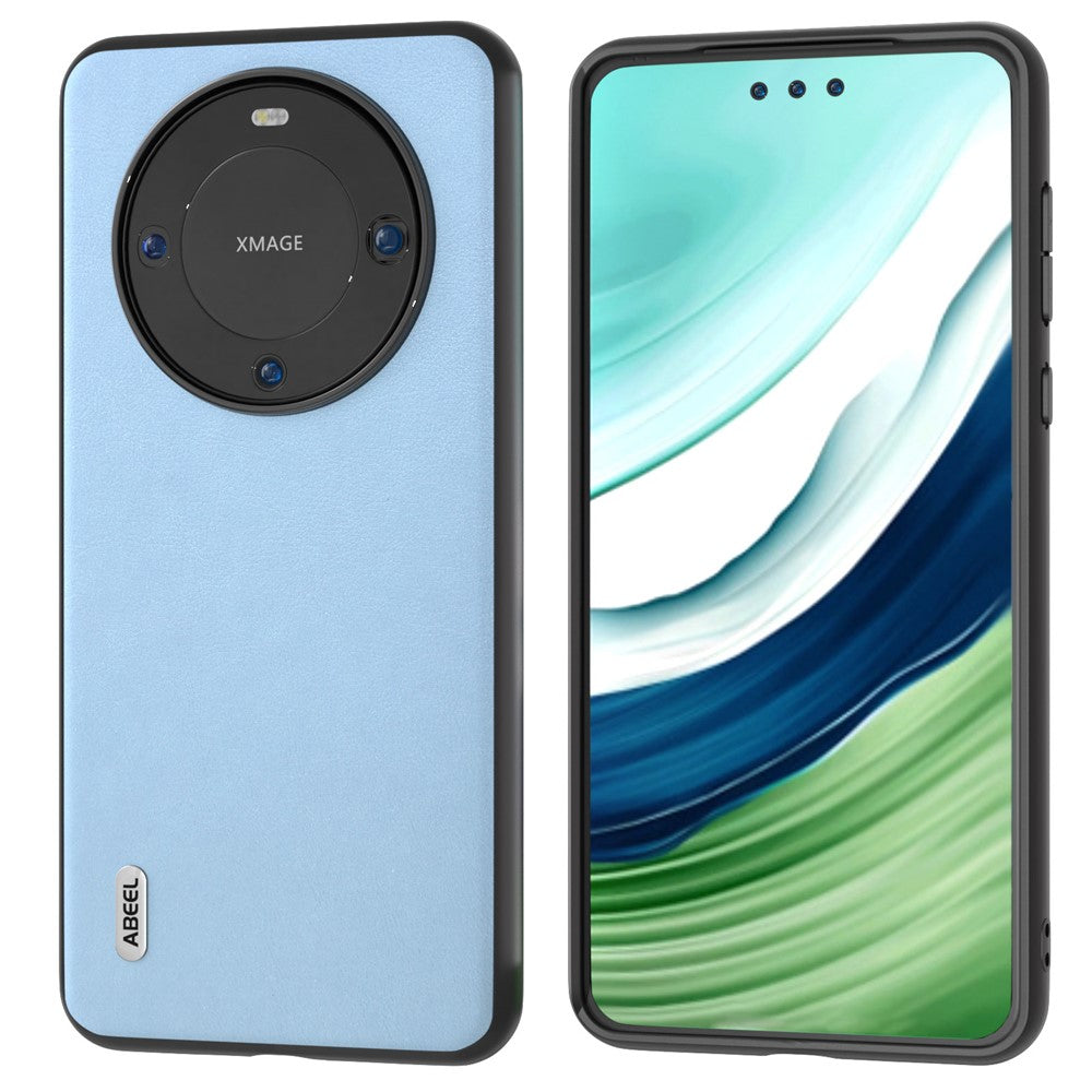 ABEEL För Huawei Mate 60 Pro Texturerat mobilskal PU Läderbelagt TPU Reptåligt mobilskal