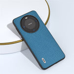 ABEEL För Huawei Mate 60 Pro Reptåligt Kohudläderbelagt PC+TPU mobilskal Litchi Texture Cover