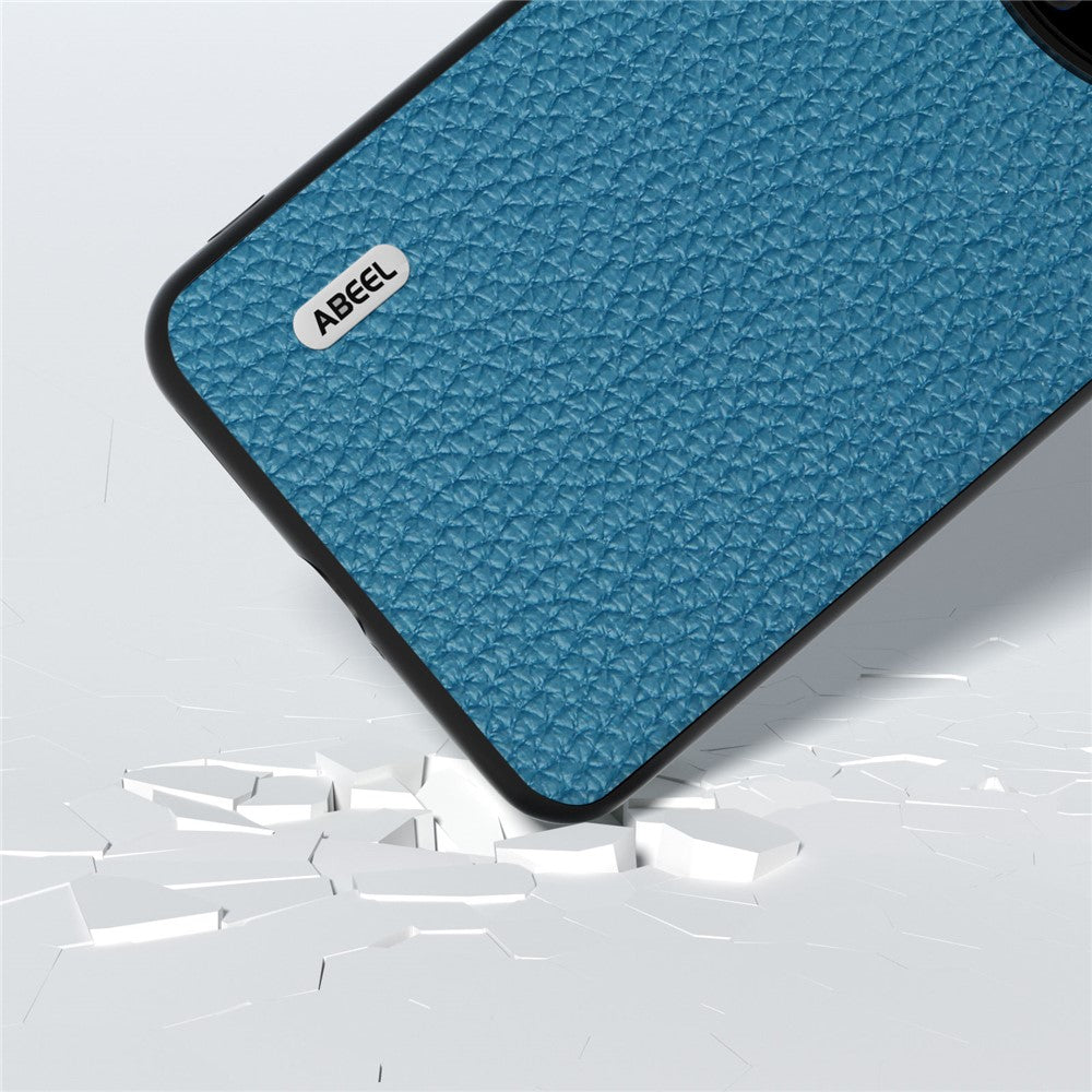 ABEEL För Huawei Mate 60 Pro Reptåligt Kohudläderbelagt PC+TPU mobilskal Litchi Texture Cover