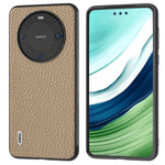 ABEEL För Huawei Mate 60 Pro Reptåligt Kohudläderbelagt PC+TPU mobilskal Litchi Texture Cover