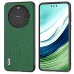 ABEEL För Huawei Mate 60 Pro Reptåligt Kohudläderbelagt PC+TPU mobilskal Litchi Texture Cover