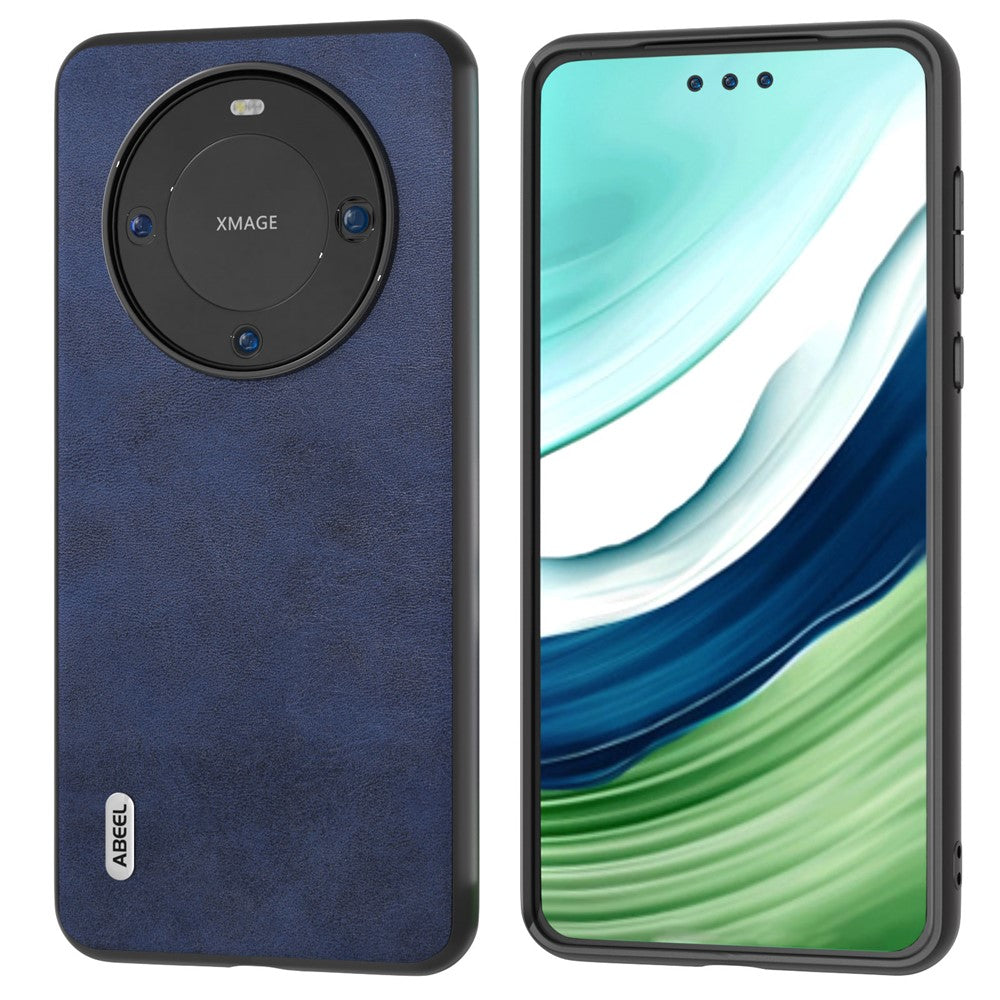 ABEEL For Huawei Mate 60 Pro Slim-Fit Cowhide Texture Cover PU Leather+TPU+PC Phone Case