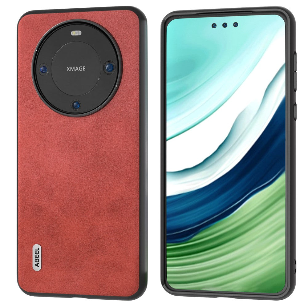 ABEEL For Huawei Mate 60 Pro Slim-Fit Cowhide Texture Cover PU Leather+TPU+PC Phone Case
