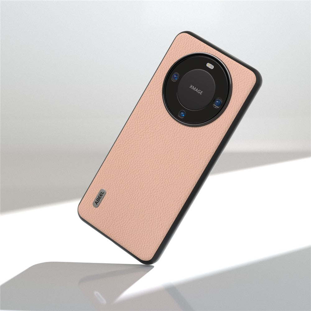 ABEEL För Huawei Mate 60 Fin Litchi Texture Anti-fall mobilskal Kohud Läderbelagt PC+TPU Skydd