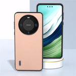 ABEEL För Huawei Mate 60 Fin Litchi Texture Anti-fall mobilskal Kohud Läderbelagt PC+TPU Skydd