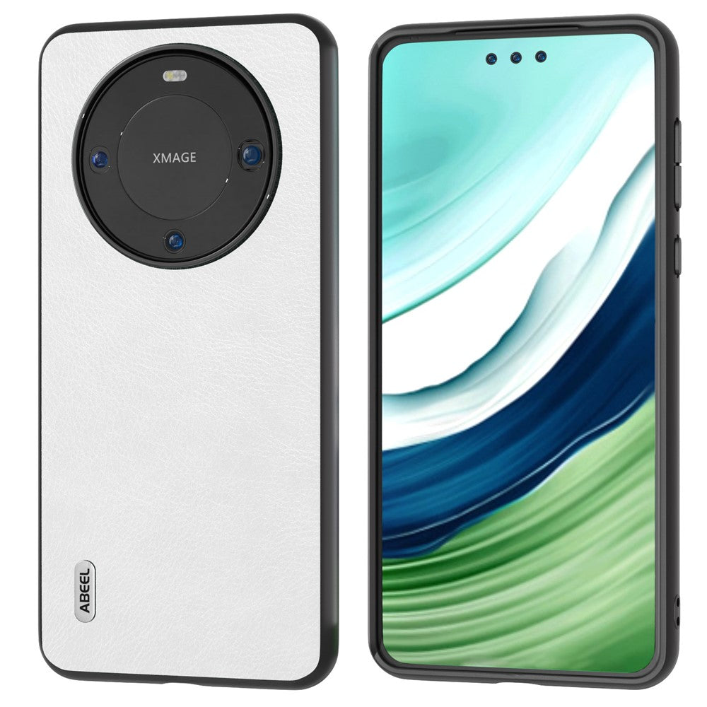 ABEEL Phone Case for Huawei Mate 60 , Slim-Fit Phone Shell Litchi Texture PU Leather + PC Cover