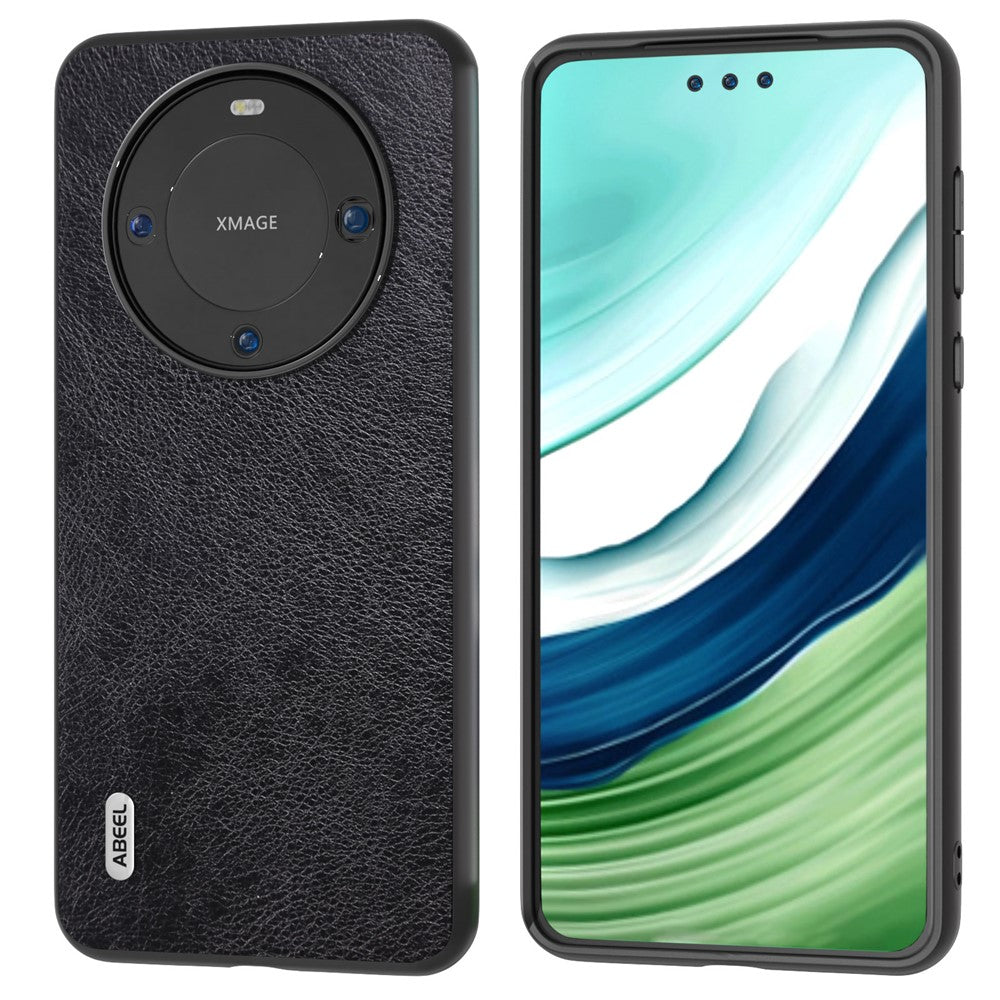 ABEEL Phone Case for Huawei Mate 60 , Slim-Fit Phone Shell Litchi Texture PU Leather + PC Cover