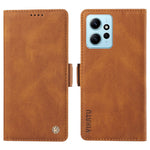 YIKATU YK-005 För Xiaomi Redmi Note 12 4G Skin-touch mobilskal PU-läder Plånboksfodral Stativ Skal