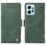 YIKATU YK-005 För Xiaomi Redmi Note 12 4G Skin-touch mobilskal PU-läder Plånboksfodral Stativ Skal