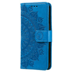 For Huawei Mate 60 Wallet PU Leather Phone Case Mandala Flower Imprinted Stand Cover with Strap