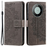 For Huawei Mate 60 Wallet PU Leather Phone Case Mandala Flower Imprinted Stand Cover with Strap