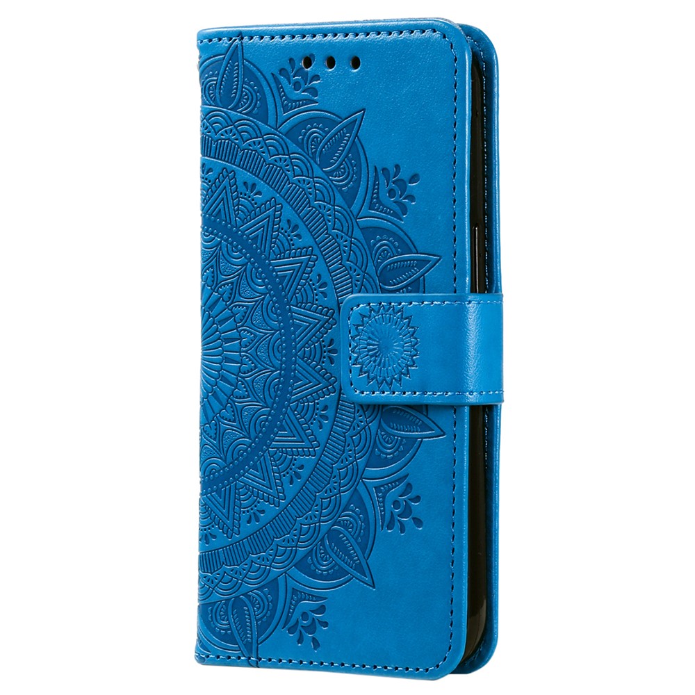 For Huawei Mate 60 Pro Stand Wallet Phone Case PU Leather Mandala Flower Imprinted Cover with Strap