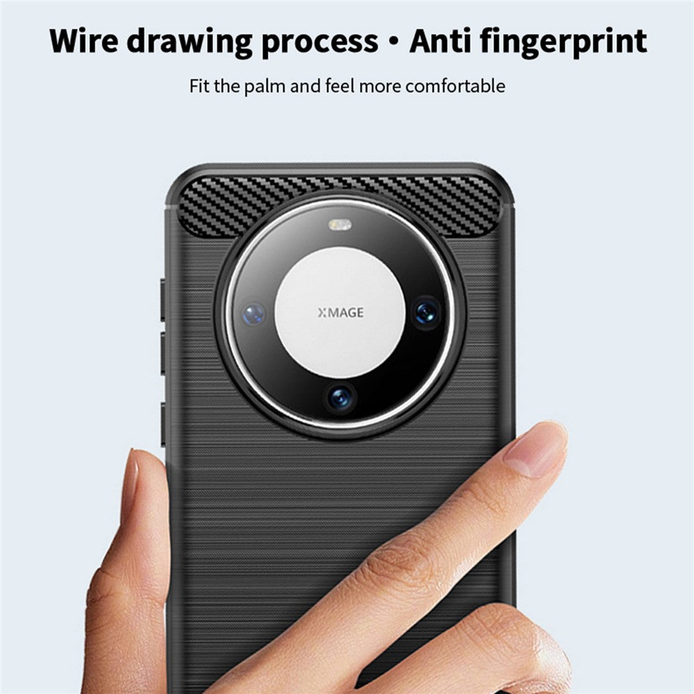 MOFI JK TPU Series-1 for Huawei Mate 60 Pro TPU Case Brushed Carbon Fiber Texture Phone Cover