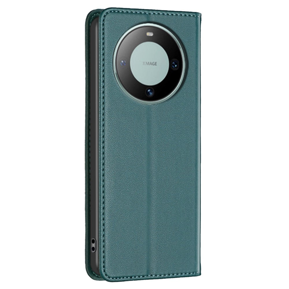 BINFEN COLOR BF18 For Huawei Mate 60 PU Leather+TPU Phone Cover Card Holder Stand Case