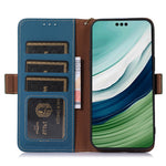 For Huawei Mate 60 Pro RFID Blocking Wallet Genuine Cow Leather Case Silky Feeling Phone Cover
