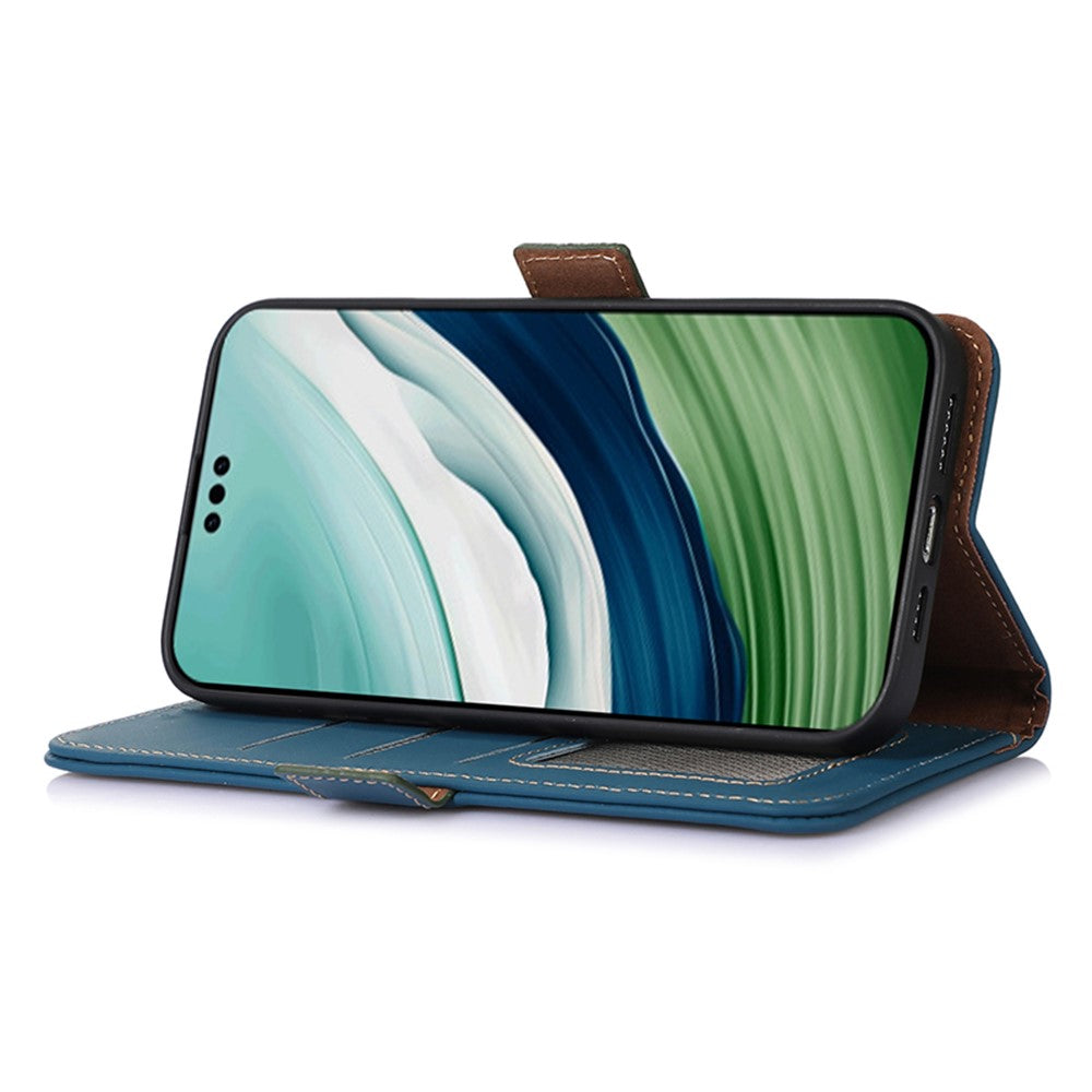 For Huawei Mate 60 Pro RFID Blocking Wallet Genuine Cow Leather Case Silky Feeling Phone Cover