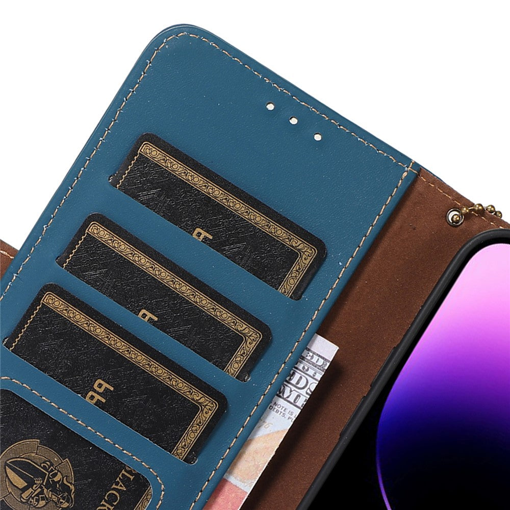 For Huawei Mate 60 Pro RFID Blocking Wallet Genuine Cow Leather Case Silky Feeling Phone Cover