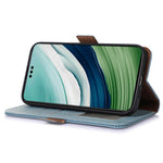 For Huawei Mate 60 Pro RFID Blocking Wallet Stand Shell Genuine Cow Leather Anti-drop Phone Case