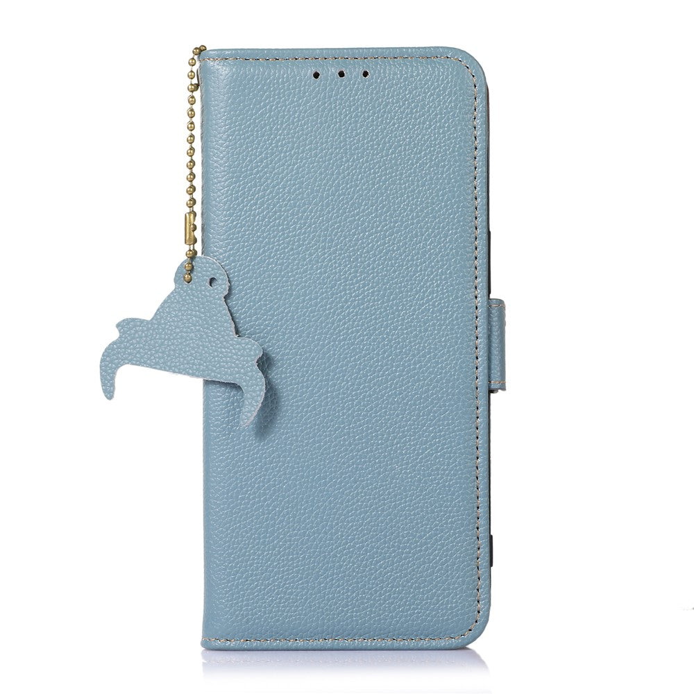 For Huawei Mate 60 Pro RFID Blocking Wallet Stand Shell Genuine Cow Leather Anti-drop Phone Case