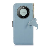 For Huawei Mate 60 Pro RFID Blocking Wallet Stand Shell Genuine Cow Leather Anti-drop Phone Case